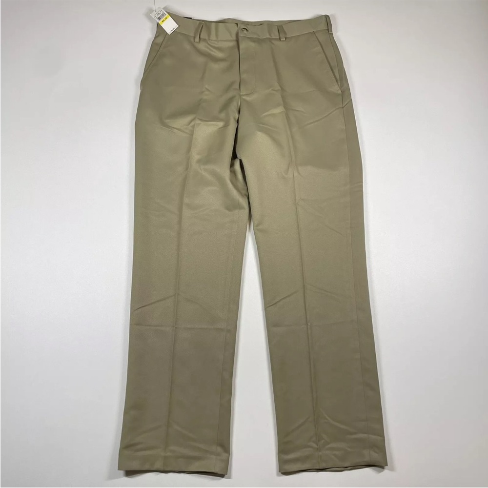 Van Heusen Pants Men’s 34x32 Tan Performance Dress Trousers Measures 34x31 NEW
